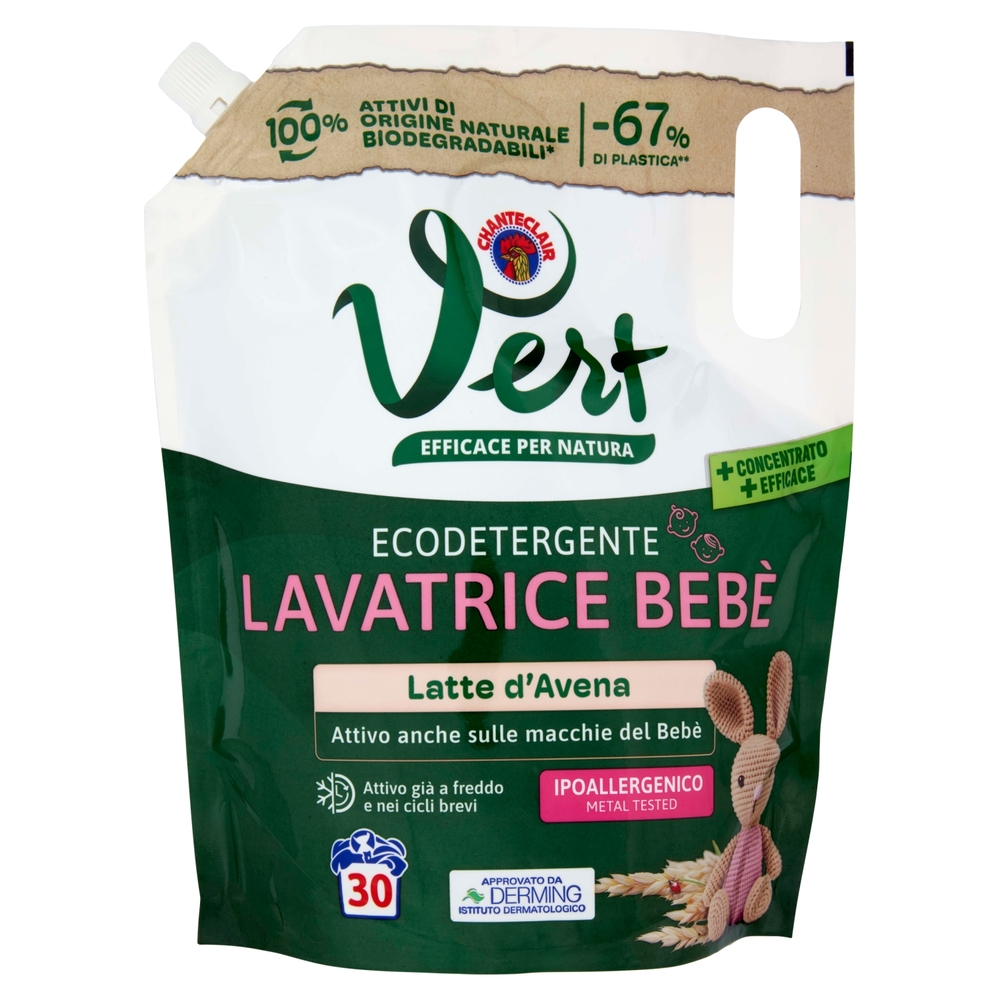 Vert di Chanteclair Ecodetergente Lavatrice Bebè Latte d'Avena 1200 ml